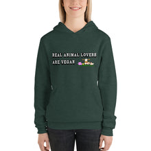 Load image into Gallery viewer, Real Animal lovers are Vegan Ya bish! Pullover hoodie.