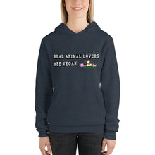 Load image into Gallery viewer, Real Animal lovers are Vegan Ya bish! Pullover hoodie.