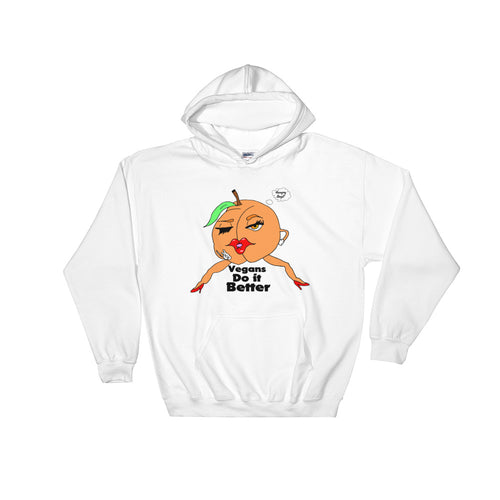 Awwww What a Peach! - White Hooded Sweatshirt