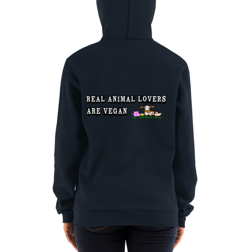 Real Animal Lovers Are Vegan Yup! Zip up Hoodie sweater