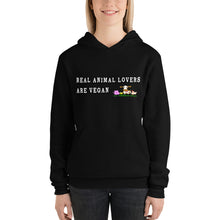 Load image into Gallery viewer, Real Animal lovers are Vegan Ya bish! Pullover hoodie.