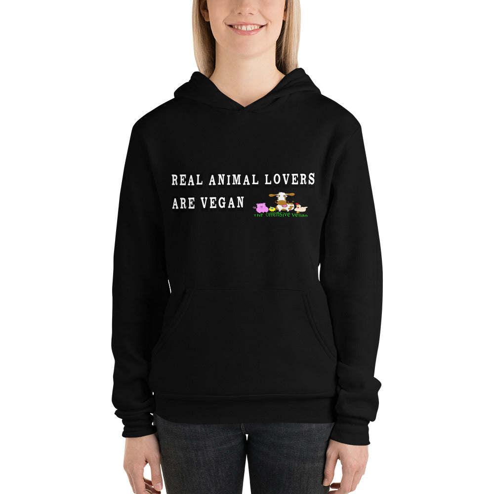 Real Animal lovers are Vegan Ya bish! Pullover hoodie.