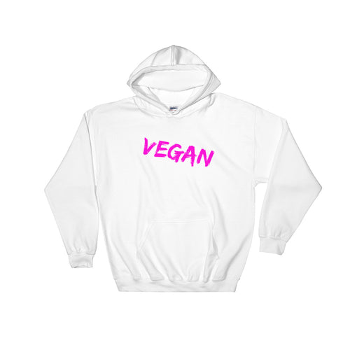 Vegan Pink - White Hooded Sweatshirt