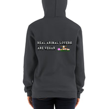 Load image into Gallery viewer, Real Animal Lovers Are Vegan Yup! Zip up Hoodie sweater