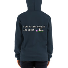 Load image into Gallery viewer, Real Animal Lovers Are Vegan Yup! Zip up Hoodie sweater