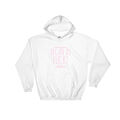 (pink) Vegan AF - White Hooded Sweatshirt