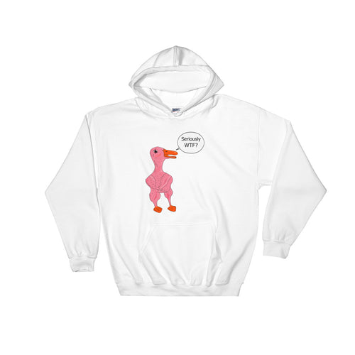 WTF! - White Hooded Sweatshirt