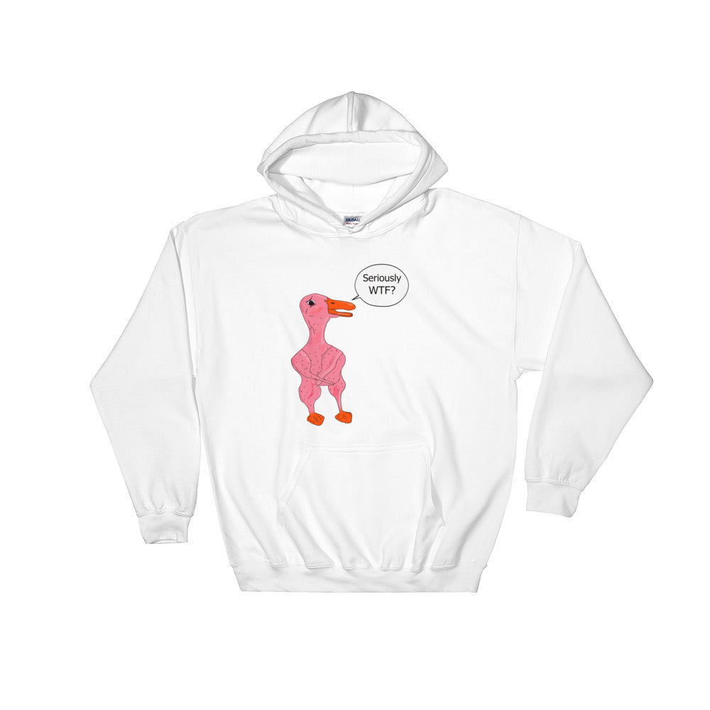 WTF! - White Hooded Sweatshirt