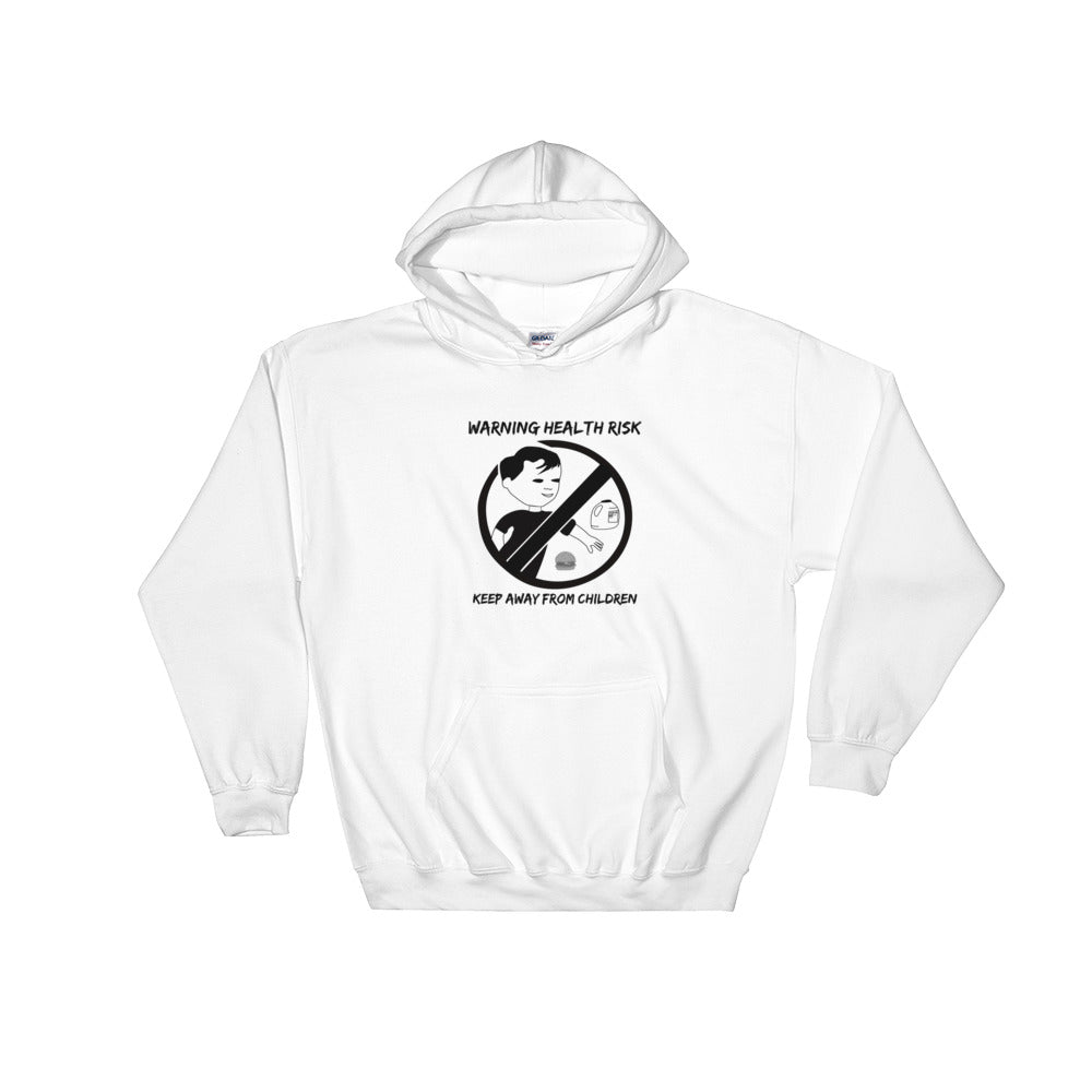 Cancer warning! - White Hooded Sweatshirt